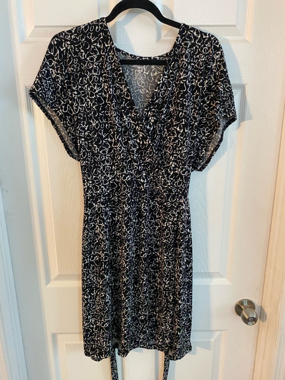 Nine West Black and White Printed Midi Dress